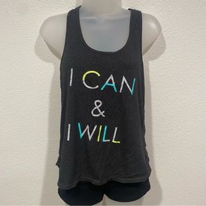 guru active grey workout athletic yoga gym racerback muscle tank top athleisure